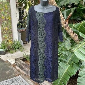 Sangria lace striped dress